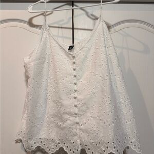 SHEIN White Eyelet Camisole Top
